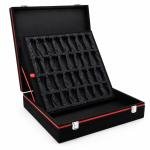 Black Velvet Chess Set Storage Case, Luxury Organizer, Protective Display Box