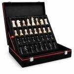 Black Velvet Chess Set Storage Case, Luxury Organizer, Protective Display Box
