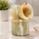 Handmade Green Onyx Marble Butter Keeper | Natural Stone Kitchen Decor