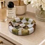 Handmade Marble Catchall Tray | Natural Stone Vanity Organizer (Unique Veining)