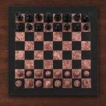 12 inch Black and Pink Marble Chess Set, Handmade Natural Stone Board Game