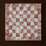 15 Inch Pink White Marble Chess Set, Handmade Natural Stone Board