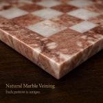 Large Inch Pink White Marble Chess Set, Handmade Natural Stone Board