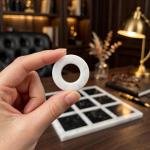 Handmade Onyx Marble Tic Tac Toe Game: White Black Stone Board, Luxury Home Decor