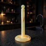 Handmade Green Marble Paper Towel Holder: Natural Veins, Polished Stone Roll Stand (Kitchen Decor)