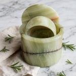 Handmade Green Onyx Marble Butter Keeper | Natural Stone Kitchen Decor