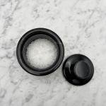 Handmade Black Marble Spice Jar with Lid, Natural Stone Kitchen Storage, Countertop Decor