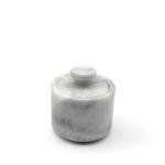 Handmade Grey Marble Spice Jar with Lid, Natural Stone Kitchen Storage, Countertop Decor