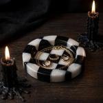 Handmade Black Marble Catchall Tray | Natural Stone Vanity Organizer | Unique Veining