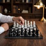 12 inch Black & White Marble Chess Set | Luxury Stone Board, Elegant Home Decor