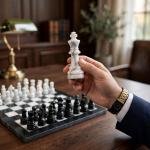 12 inch Black & White Marble Chess Set | Luxury Stone Board, Elegant Home Decor