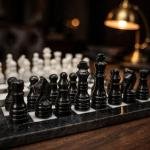 12 inch Black & White Marble Chess Set | Luxury Stone Board, Elegant Home Decor