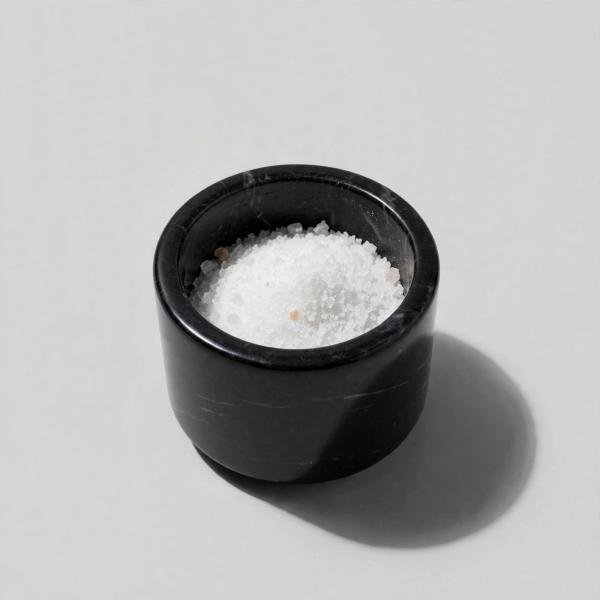 Handmade Black Marble Spice Jar with Lid, Natural Stone Kitchen Storage, Countertop Decor