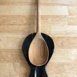Handcrafted Black Onyx Fish Spoon Rest | Natural Stone Kitchen Decor