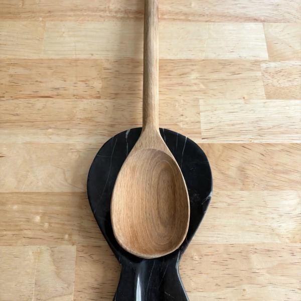 Handcrafted Black Onyx Fish Spoon Rest | Natural Stone Kitchen Decor