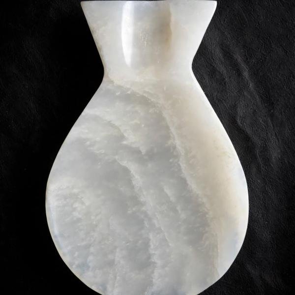 Handcrafted White Onyx Fish Spoon Rest | Natural Stone Kitchen Decor