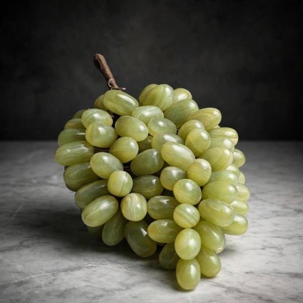 Green Onyx Grapes, Handmade Natural Stone Fruit Cluster, Kitchen & Table Decor, Wine Lover Gift