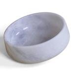 Luxury 8 Inch Handmade Marble Pet Dish - Natural Stone Modern Feeder