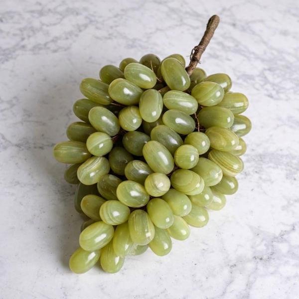 Green Onyx Grapes, Handmade Natural Stone Fruit Cluster, Kitchen & Table Decor, Wine Lover Gift