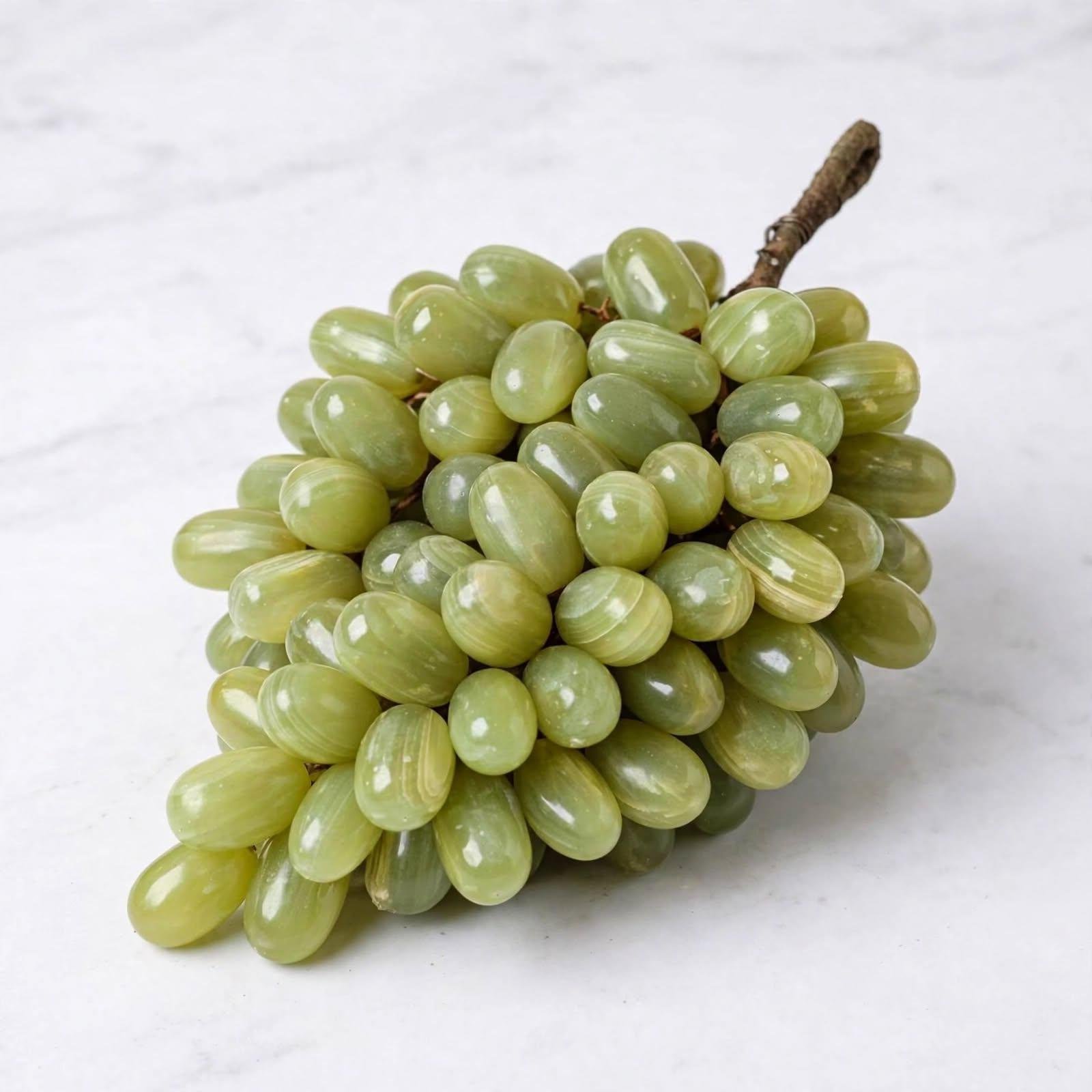 Green Onyx Grapes, Handmade Natural Stone Fruit Cluster, Kitchen & Table Decor, Wine Lover Gift