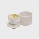 Handmade White Onyx Marble Butter Keeper | Natural Stone Kitchen Decor