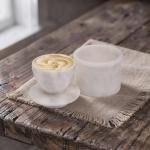 Handmade White Onyx Marble Butter Keeper | Natural Stone Kitchen Decor