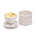 Handmade White Onyx Marble Butter Keeper | Natural Stone Kitchen Decor