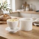 Handmade White Onyx Marble Butter Keeper | Natural Stone Kitchen Decor
