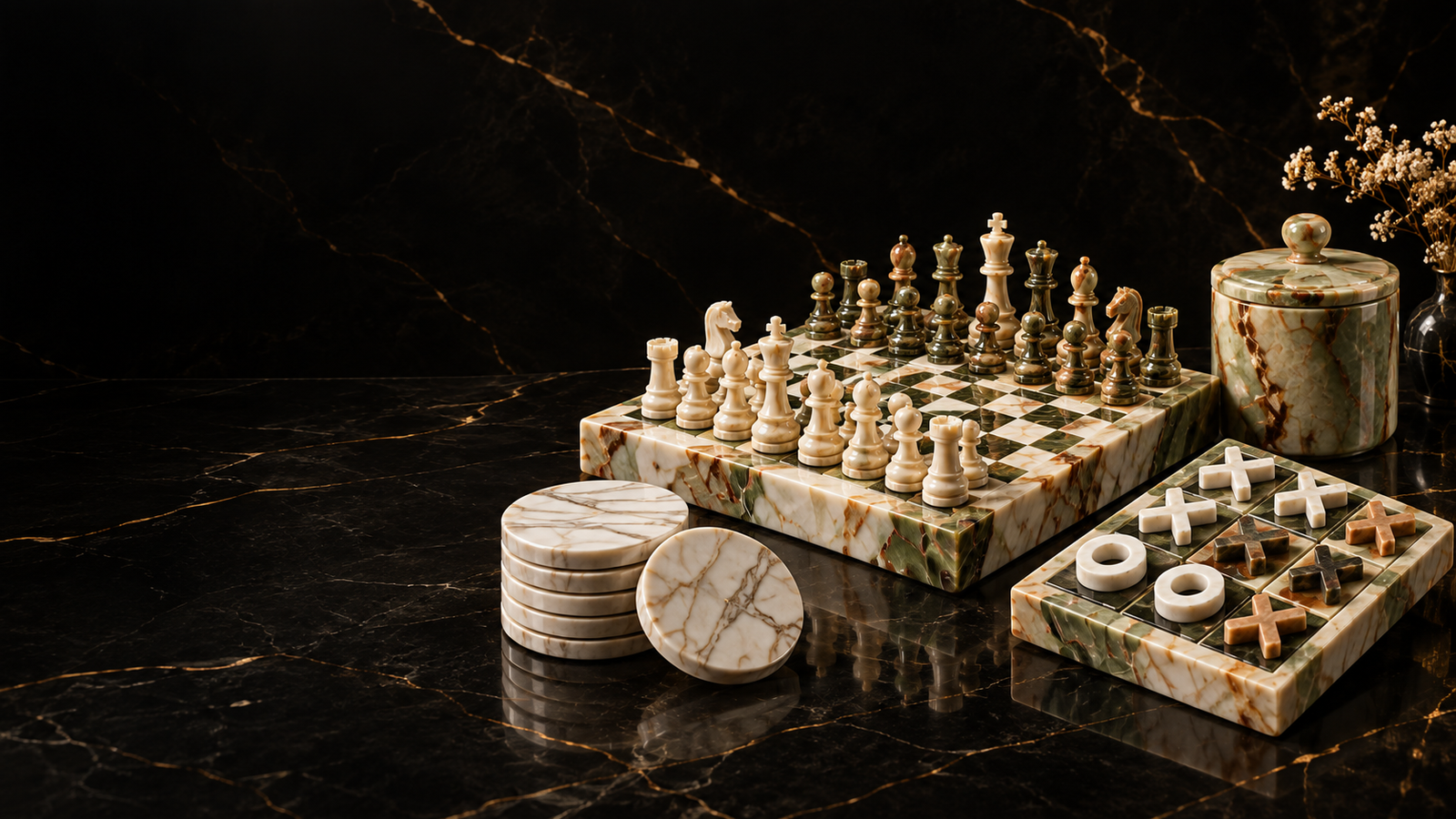 Markhonyx luxury natural stone games and decor